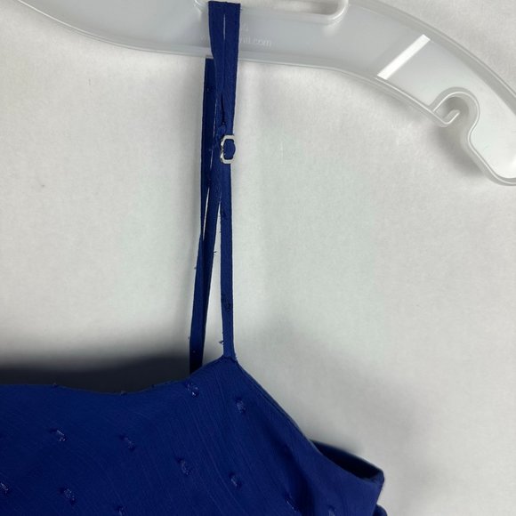 DB Studio David's Bridal Dress Size 2 Straight Neck Clip Dot A-Line Cobalt Blue - Picture 5 of 15